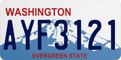 WA license plate AYF3121