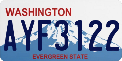 WA license plate AYF3122