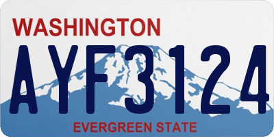 WA license plate AYF3124