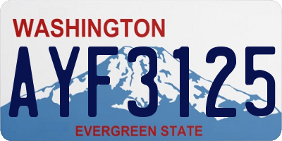 WA license plate AYF3125