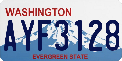WA license plate AYF3128