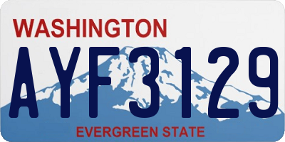 WA license plate AYF3129