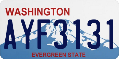 WA license plate AYF3131