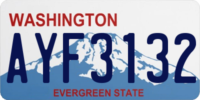 WA license plate AYF3132