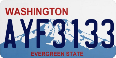 WA license plate AYF3133