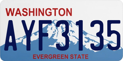 WA license plate AYF3135