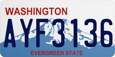 WA license plate AYF3136