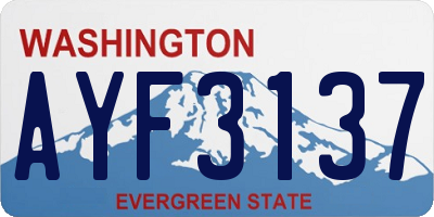 WA license plate AYF3137