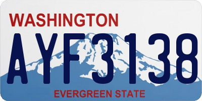 WA license plate AYF3138