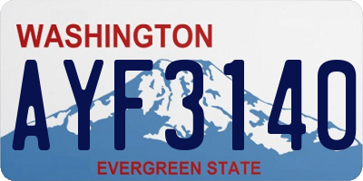 WA license plate AYF3140