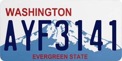 WA license plate AYF3141