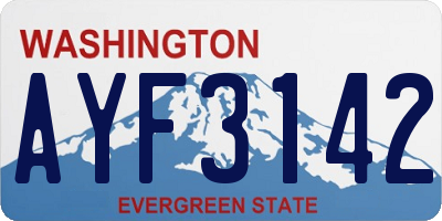 WA license plate AYF3142