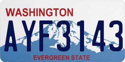 WA license plate AYF3143