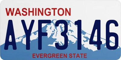 WA license plate AYF3146