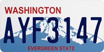 WA license plate AYF3147