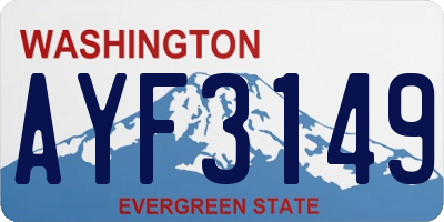 WA license plate AYF3149