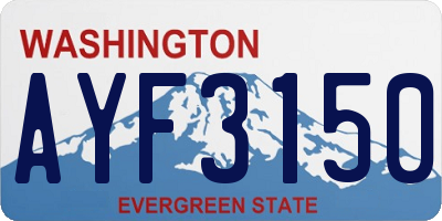 WA license plate AYF3150