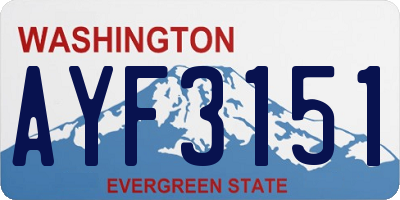 WA license plate AYF3151