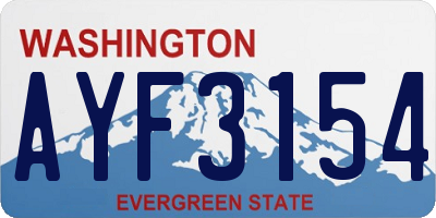 WA license plate AYF3154