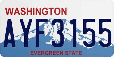 WA license plate AYF3155