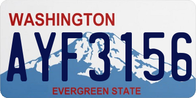 WA license plate AYF3156