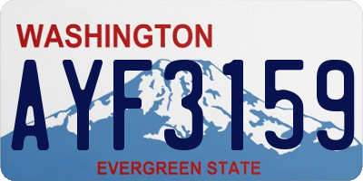 WA license plate AYF3159