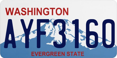 WA license plate AYF3160