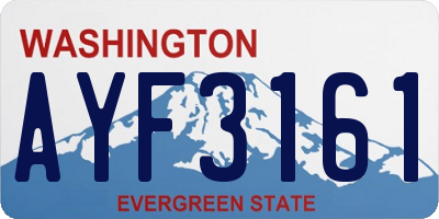 WA license plate AYF3161