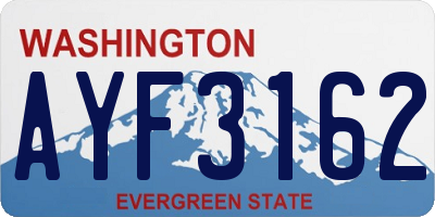 WA license plate AYF3162