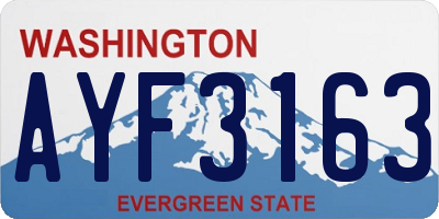WA license plate AYF3163