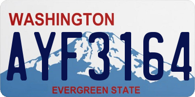 WA license plate AYF3164