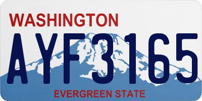 WA license plate AYF3165