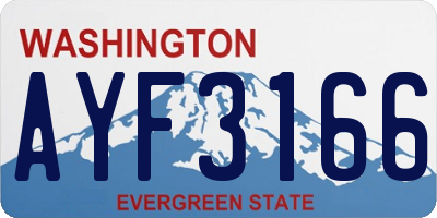 WA license plate AYF3166
