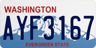 WA license plate AYF3167