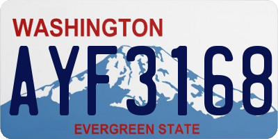 WA license plate AYF3168