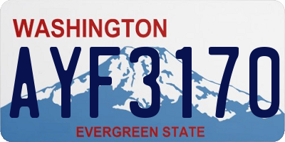 WA license plate AYF3170