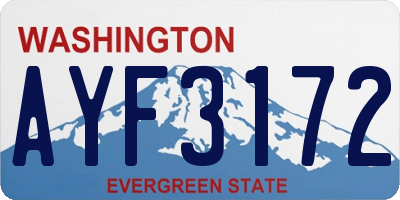 WA license plate AYF3172