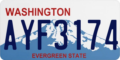 WA license plate AYF3174