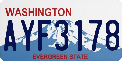 WA license plate AYF3178