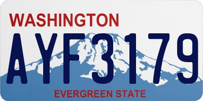 WA license plate AYF3179