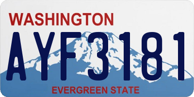 WA license plate AYF3181