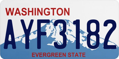 WA license plate AYF3182