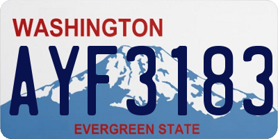 WA license plate AYF3183