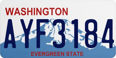 WA license plate AYF3184