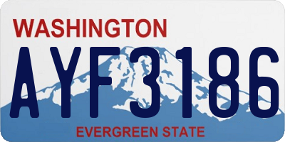 WA license plate AYF3186