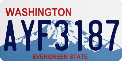 WA license plate AYF3187