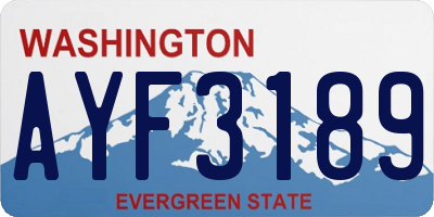WA license plate AYF3189