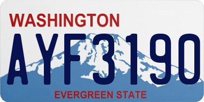WA license plate AYF3190