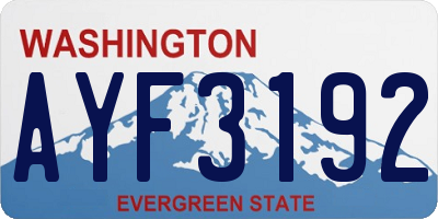 WA license plate AYF3192