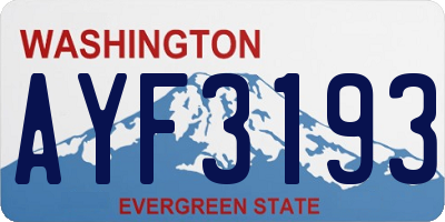 WA license plate AYF3193